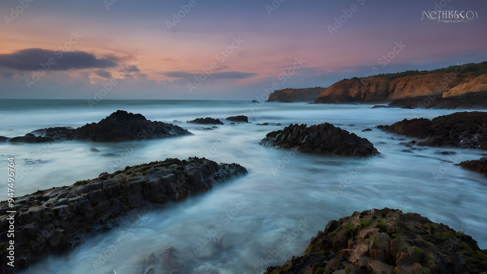 Sunset Reflections on the Peaceful Ocean Waves Sunset Reflections on the Peaceful Ocean Waves