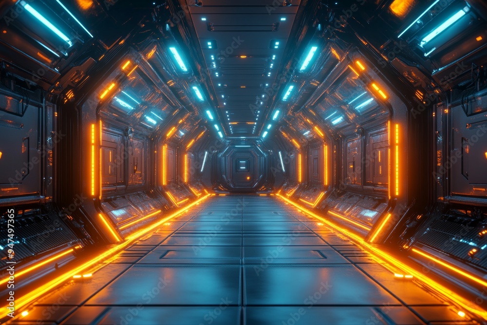 Fototapeta premium Science fiction background image of futuristic technology