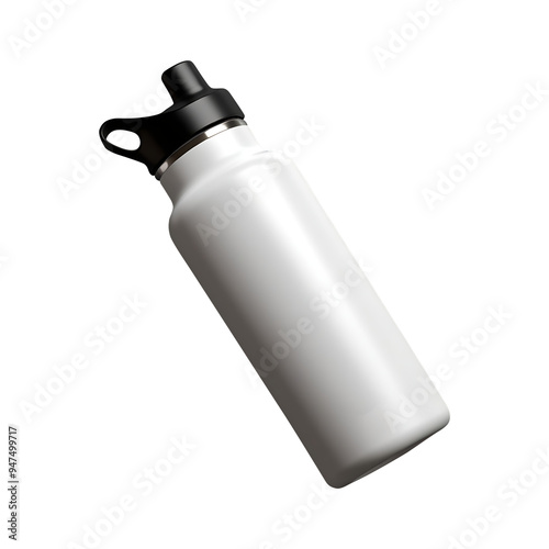 White metal sport water bottle png photo