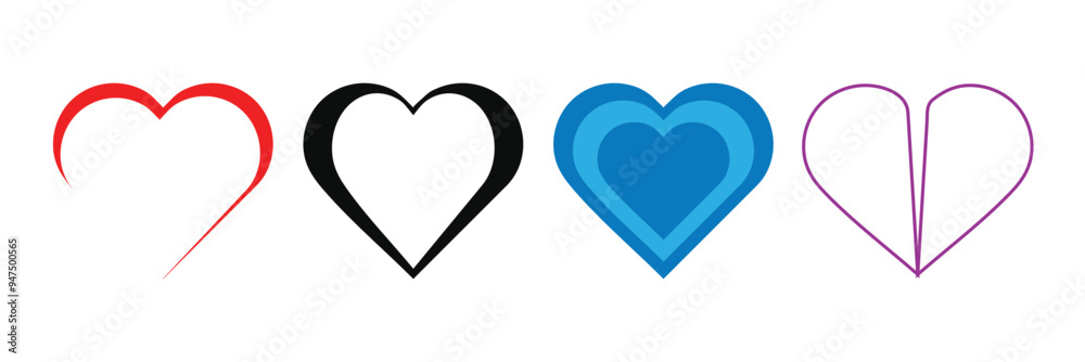 heart valentine icon set heart valentine icon set