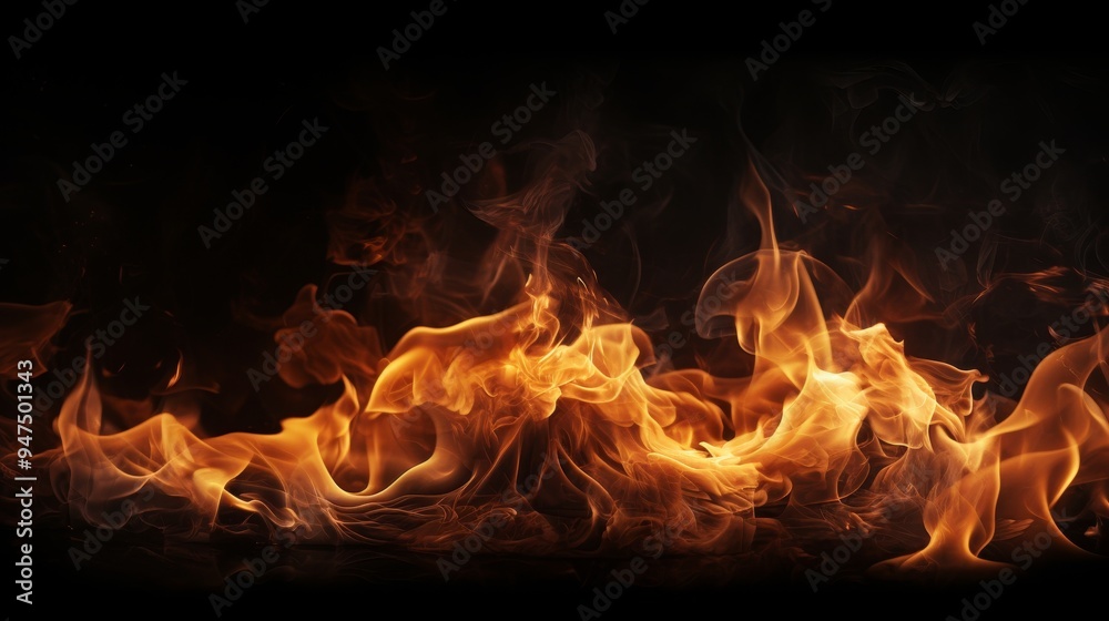 Dynamic fire flames with sparks on a black background eye catching flame texture template Dynamic fire flames with sparks on a black background eye catching flame texture template