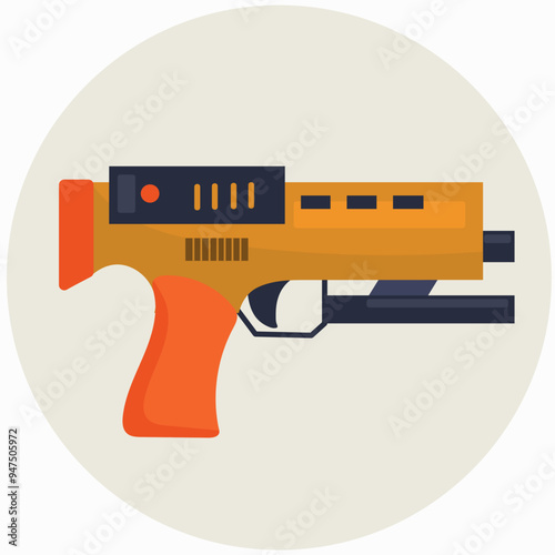 Laser, blaster, futuristic weapon gun icon clipart avatar logotype isolated vector illustration