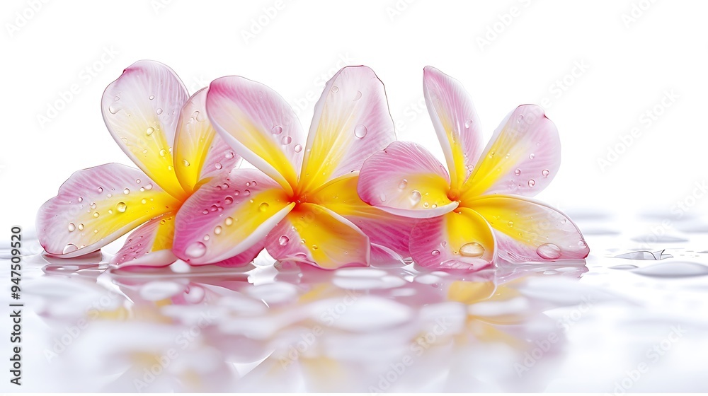 Fototapeta premium Plumeria Flowers on a White Background
