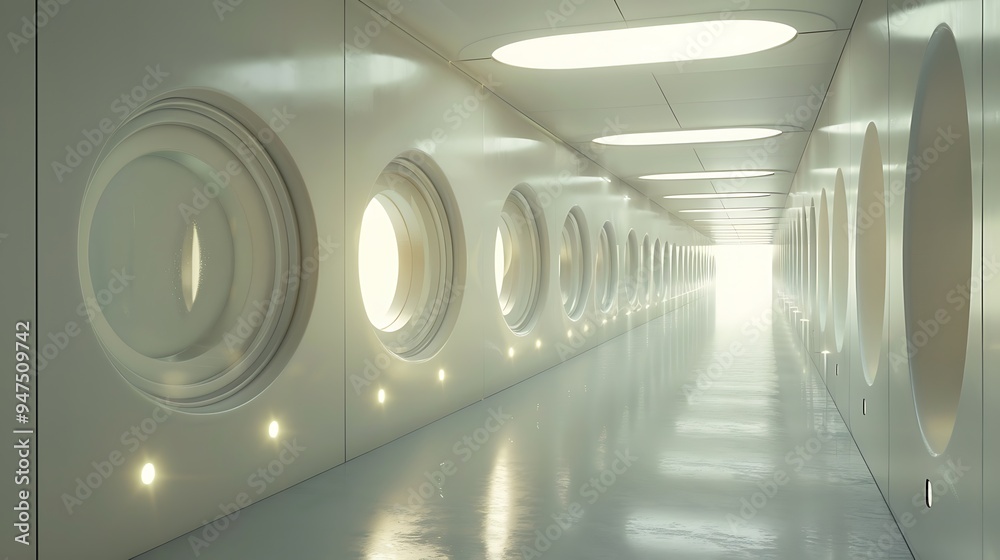 Futuristic Tunnel with Bright Lights Futuristic Tunnel with Bright Lights