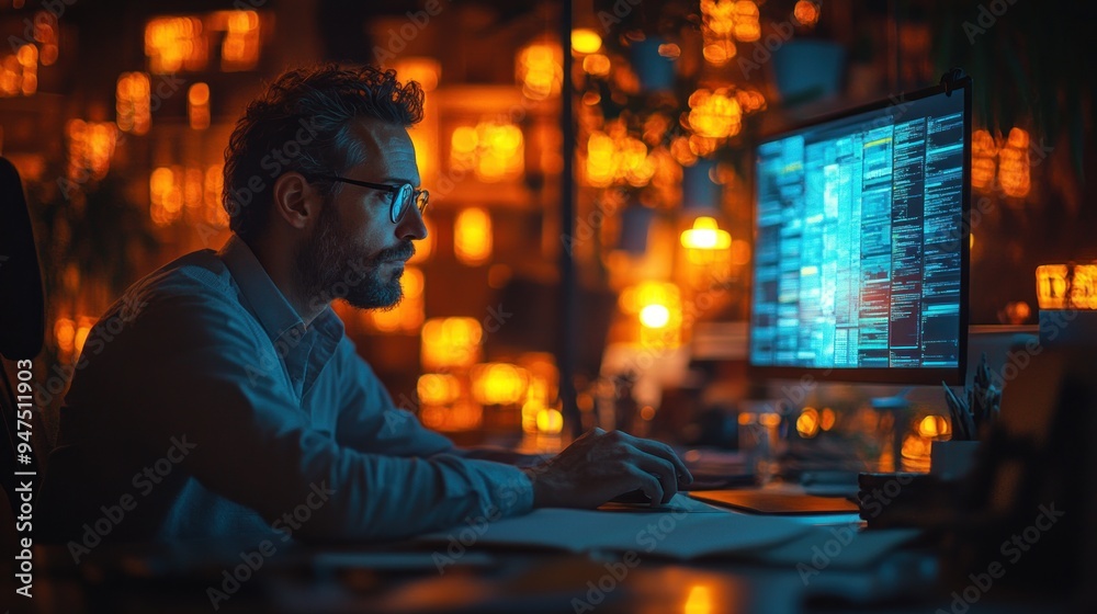 Programmer Working Late at Night Programmer Working Late at Night