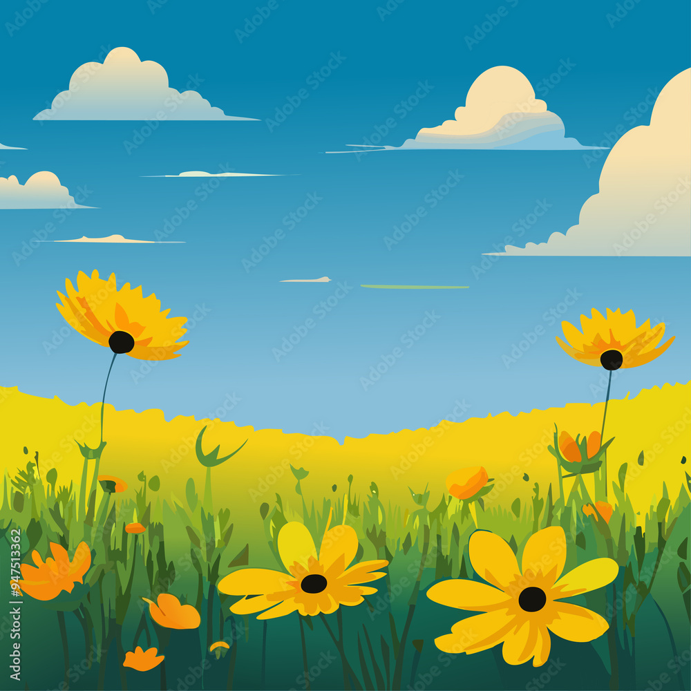 Sky and Flower Field Sky and Flower Field