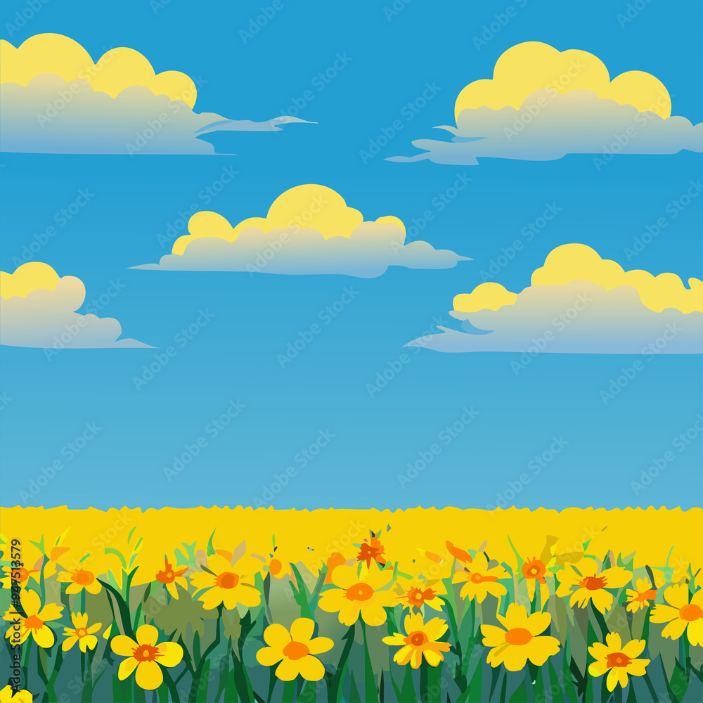 Sky and Flower Field Sky and Flower Field