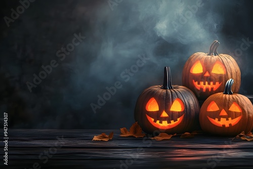 Halloween background with pumpkins halloween festival. Generative AI.