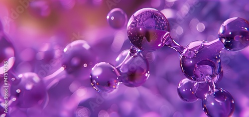 Abstract Purple Molecular Structure