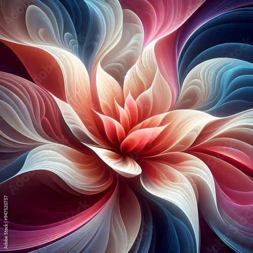 Floral Dynamic Abstract Background Designj,AI generated photo