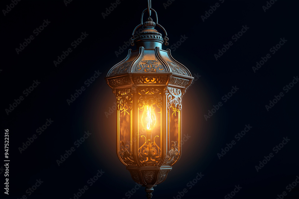 The warm light of an antique lantern The warm light of an antique lantern