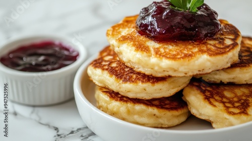 Delicious Pancakes with Berry Jam