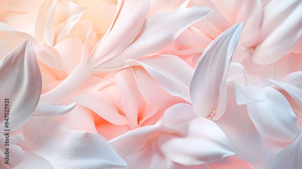 Soft and detailed 3D floral texture of lily petals in a light gradient Soft and detailed 3D floral texture of lily petals in a light gradient