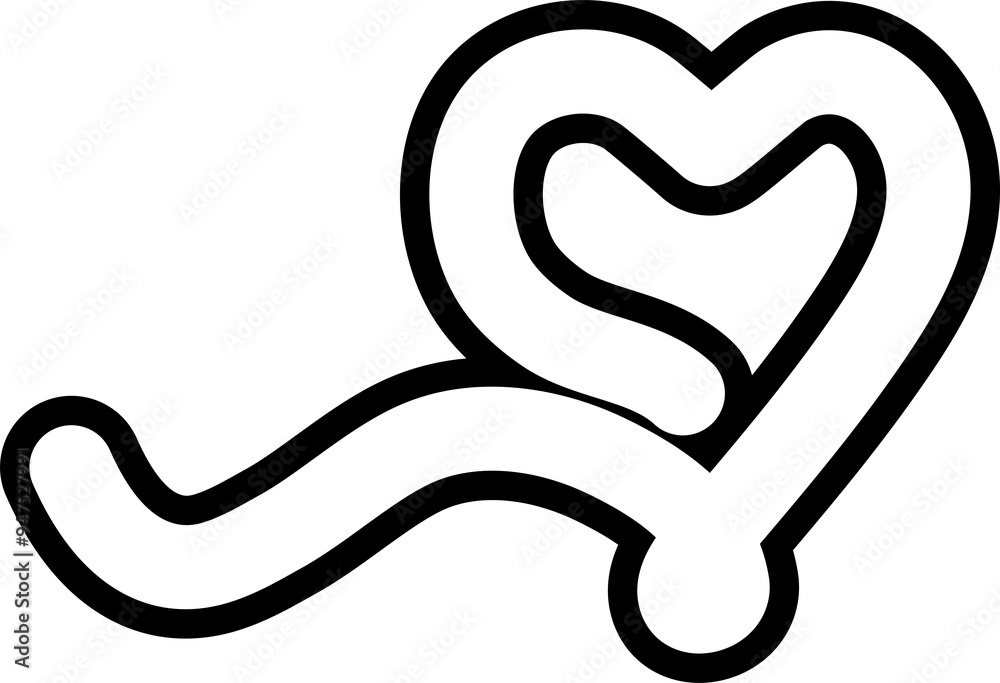 Heart continuous line drawing of love concept Heart continuous line drawing of love concept
