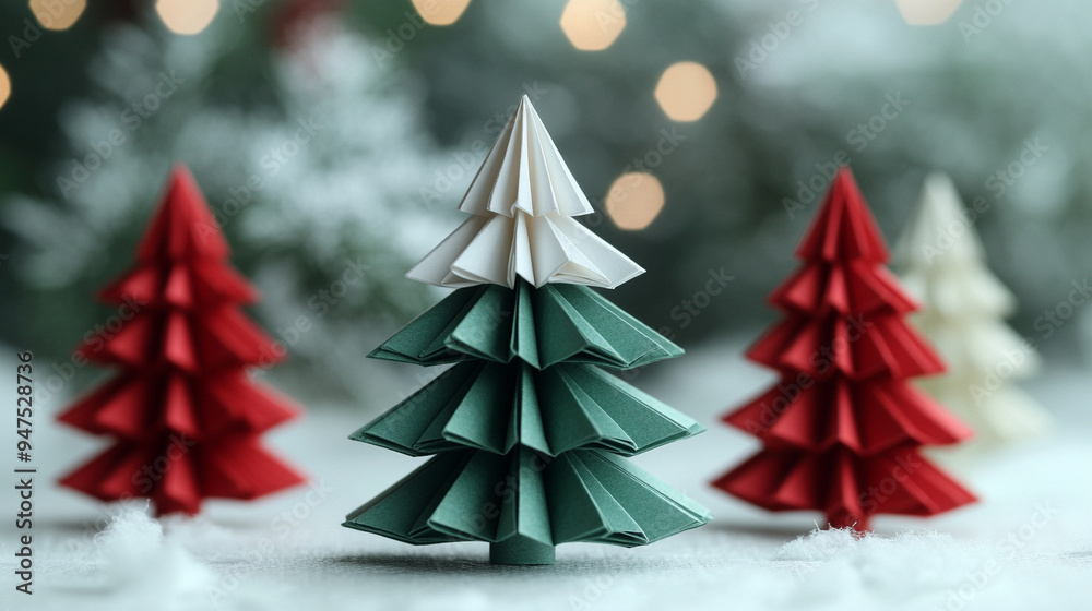 Christmas tree origami paper Christmas tree origami paper