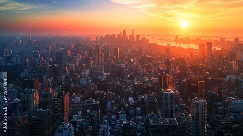Fototapeta premium New York City Skyline at Sunset