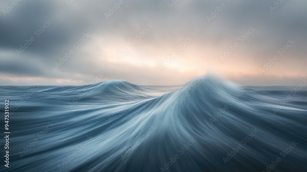 Dreamy seascape with blurred waves