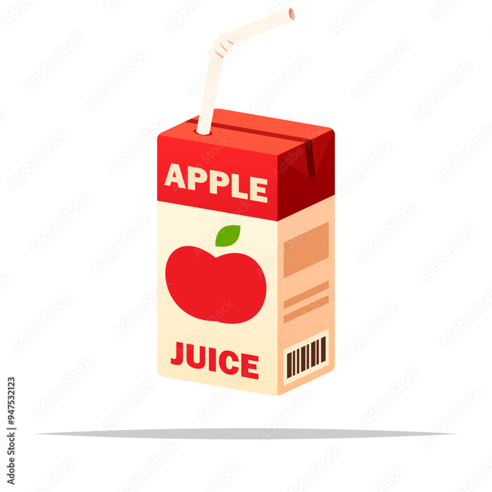Box of apple juice vector isolated illustration Box of apple juice vector isolated illustration