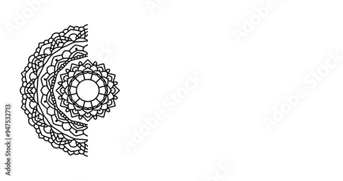 Mandala design on the left artboard for coloring. Beautiful mandala art for coloring books and mandala design. Mandala pattern design with hand-drawn