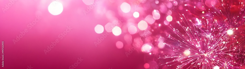 pink background with fireworks and bokeh lights pink background with fireworks and bokeh lights