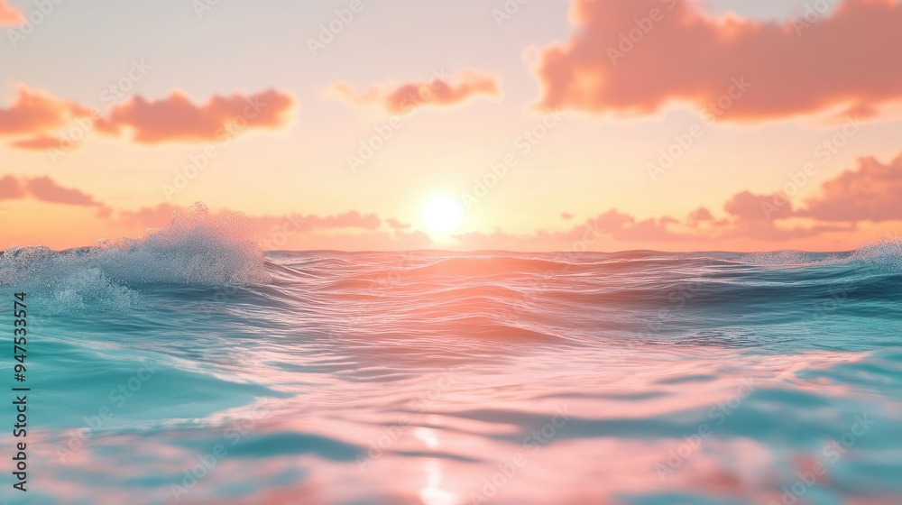 Dreamy seascape with blurred waves Dreamy seascape with blurred waves