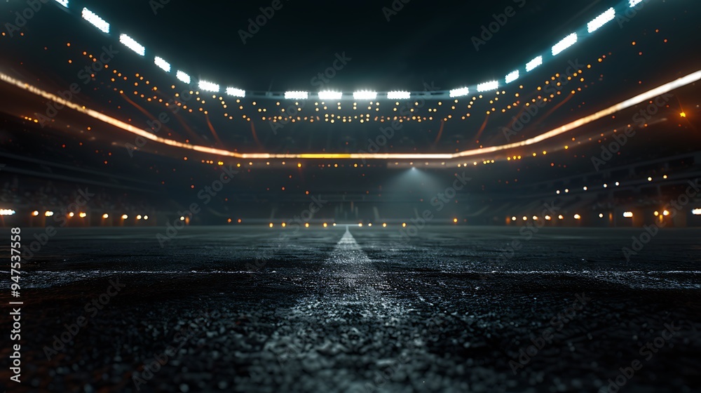 Fototapeta premium Stadium Lights and Grass