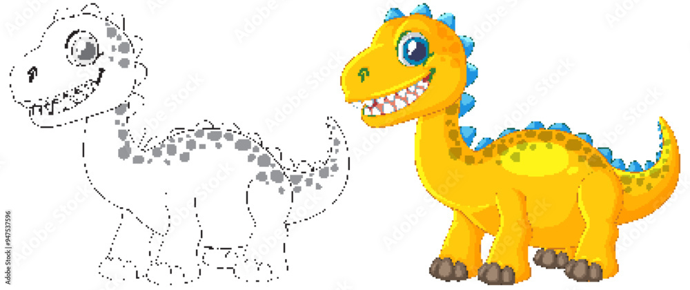 Naklejka premium Cute Dinosaur Illustration for Kids