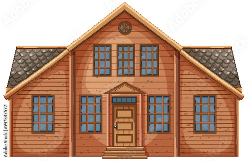 Charming Wooden House Illustration