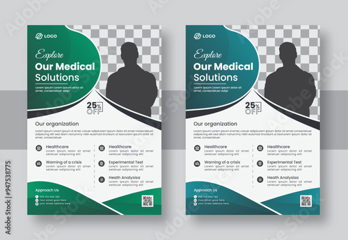 Corporate flyer brochure template, business leaflet design