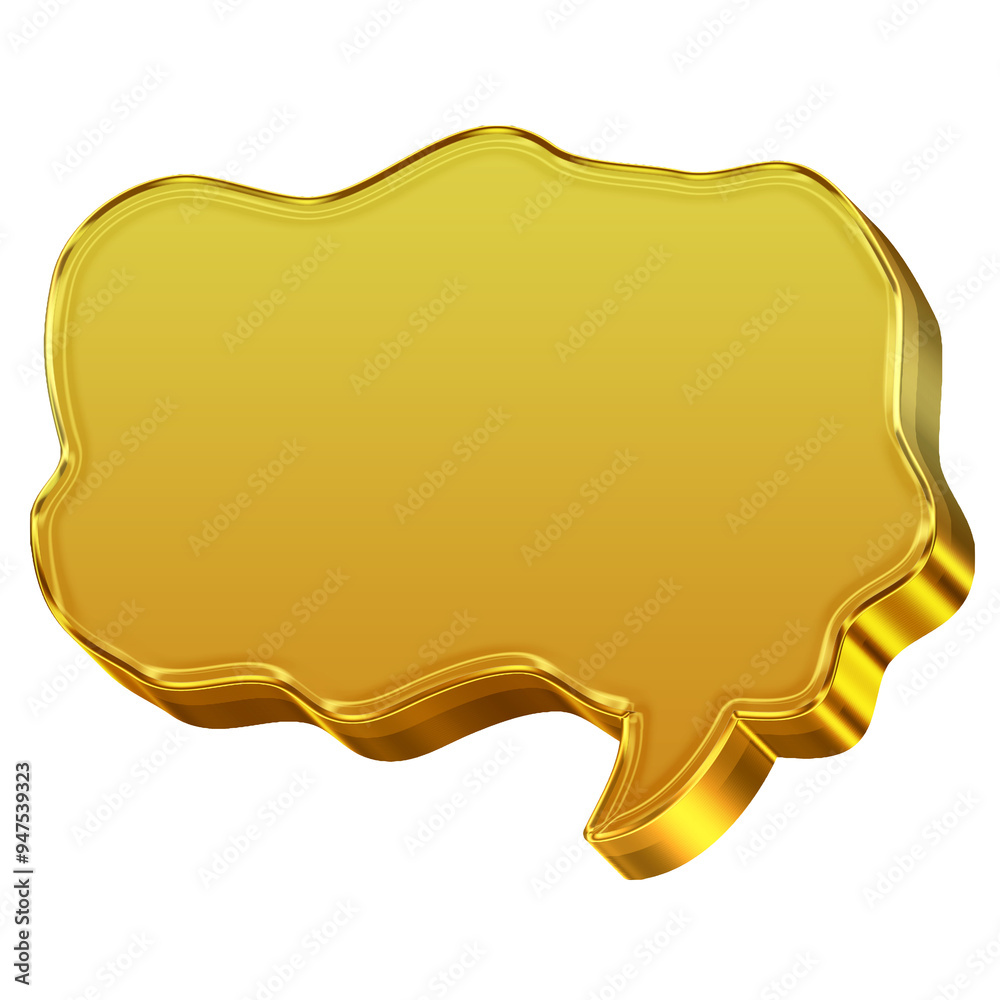 Golden chat bubble speech icon Golden chat bubble speech icon