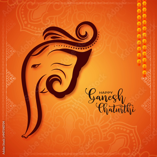 Happy Ganesh Chaturthi cultural Indian festival beautiful background