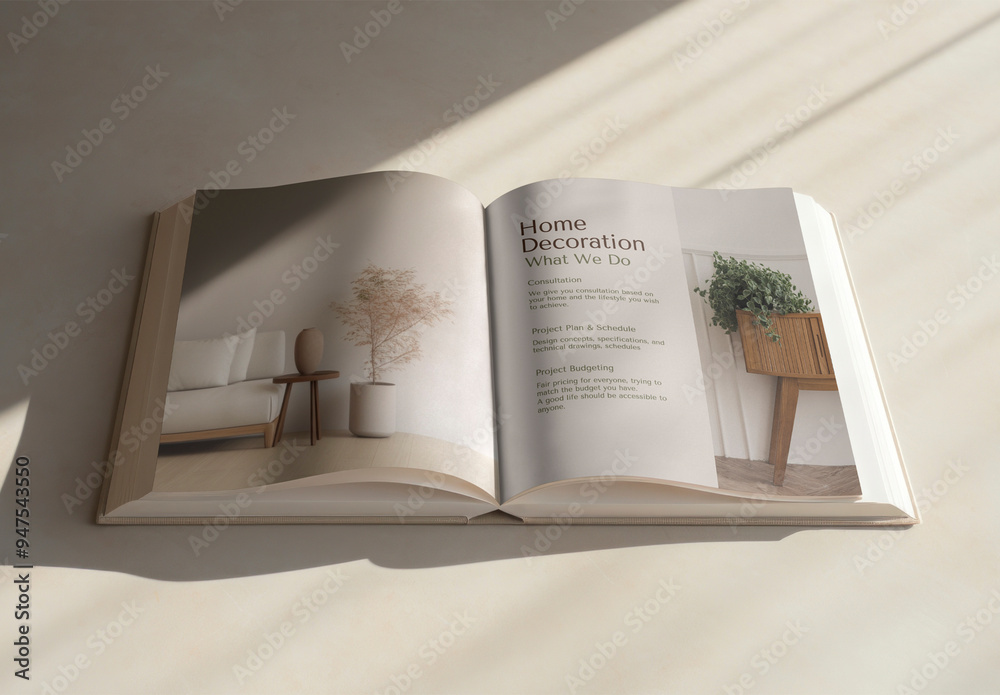 Open Magazine Mockup With Generative AI Stock Template | Adobe Stock