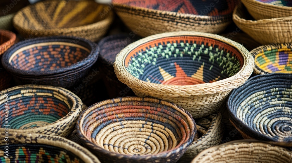 Colorful Woven Baskets Colorful Woven Baskets