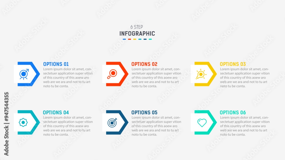 Business infographics design for Six Step, option, parts or process. Infographic 6 element design template for presentation. process diagram, step banner, flow chart, 6 option template. Business infographics design for Six Step, option, parts or process. Infographic 6 element design template for presentation. process diagram, step banner, flow chart, 6 option template.