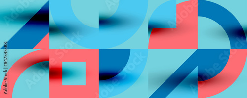 Neo memphis geometric pattern with circles, squares. Pop art abstract background for covers, banners, flyers and posters and other templates