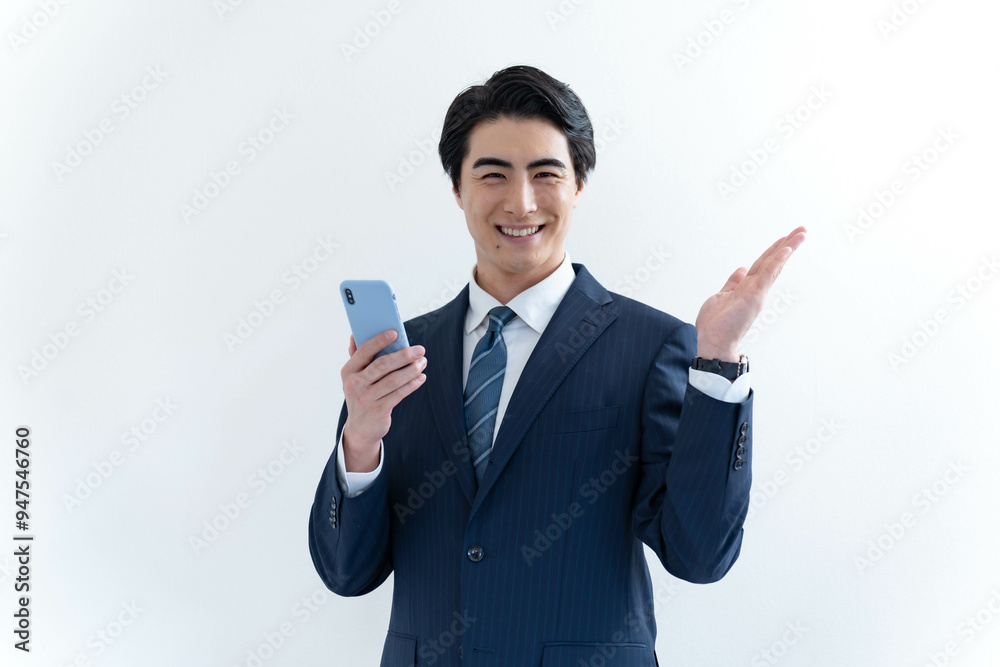 案内をするビジネスマン 案内をするビジネスマン