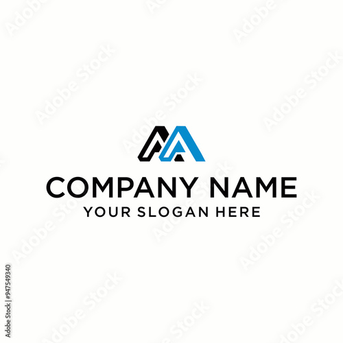 the creative design lines the AA triangle shape and the triangle logo with the letter design for corporate identity.