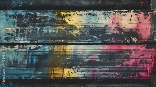 Wallpaper Mural Abstract Wooden Texture with Colorful Paint Splashes Torontodigital.ca