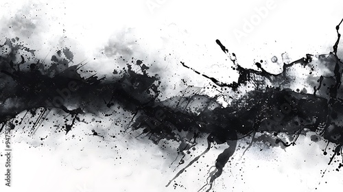 Black and White Abstract Ink Painting