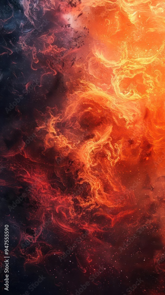 Fototapeta premium A fiery,