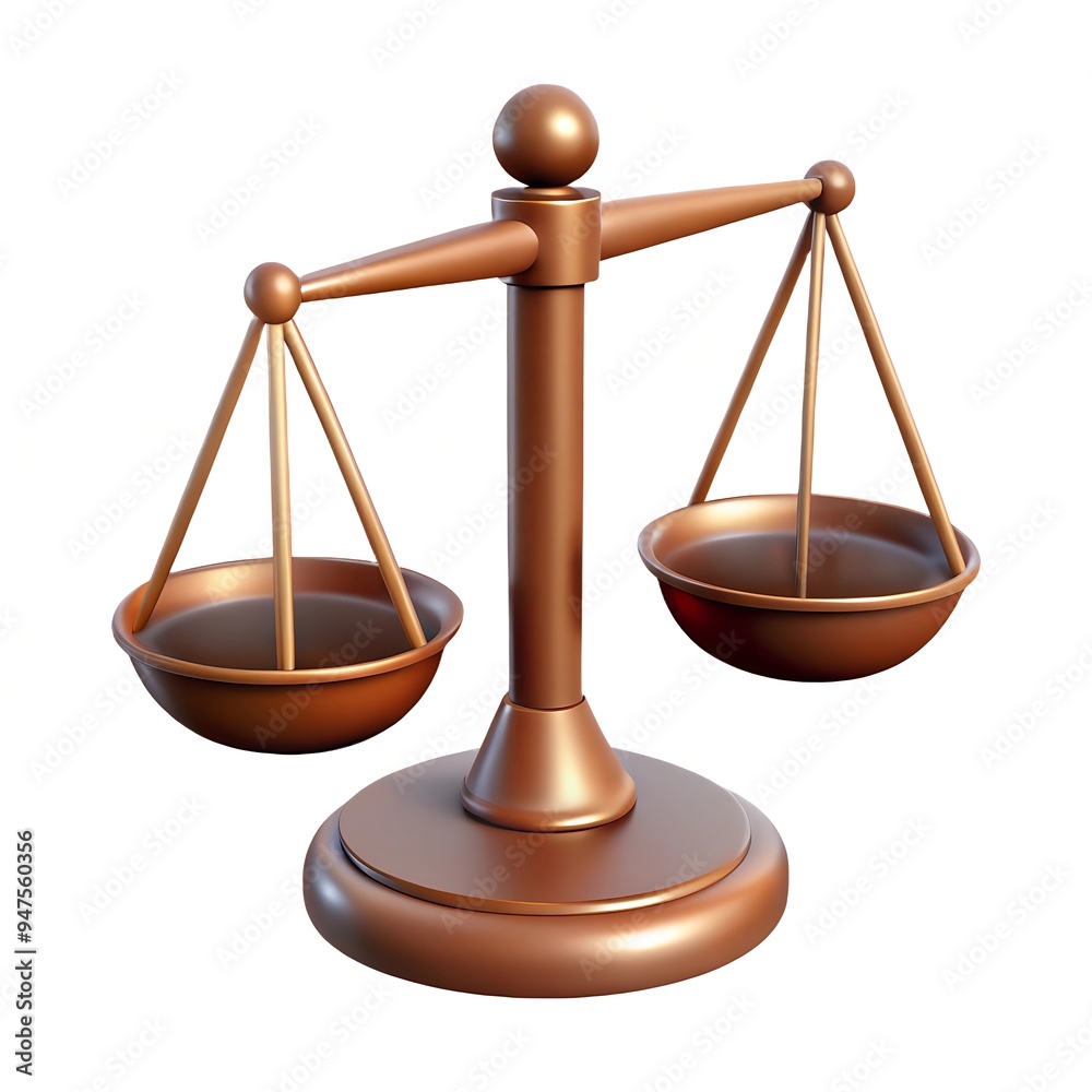 Brown scale of justice render icon isolated on white background Brown scale of justice render icon isolated on white background