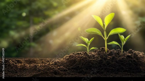 Wallpaper Mural Plant Growth in a Green, growth success business development concept. Torontodigital.ca