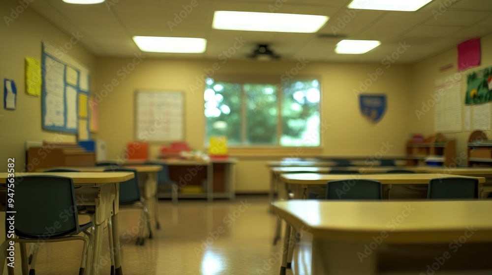 A Blurry image of elementary school classroom A Blurry image of elementary school classroom