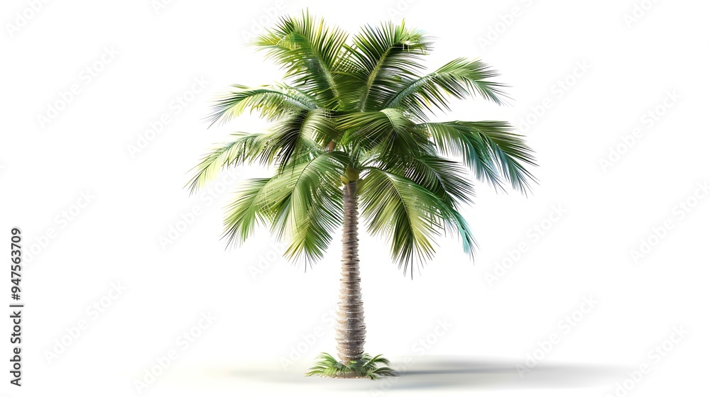 Fototapeta premium Palm Tree Isolated on White Background