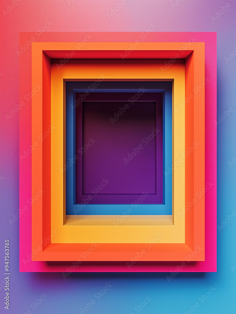 a 3D rectangular frame , soft pastel and vibrant hues, and subtle gradient edges, minimalist and modern a 3D rectangular frame , soft pastel and vibrant hues, and subtle gradient edges, minimalist and modern