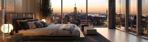 Elegant Bedroom with Captiv...