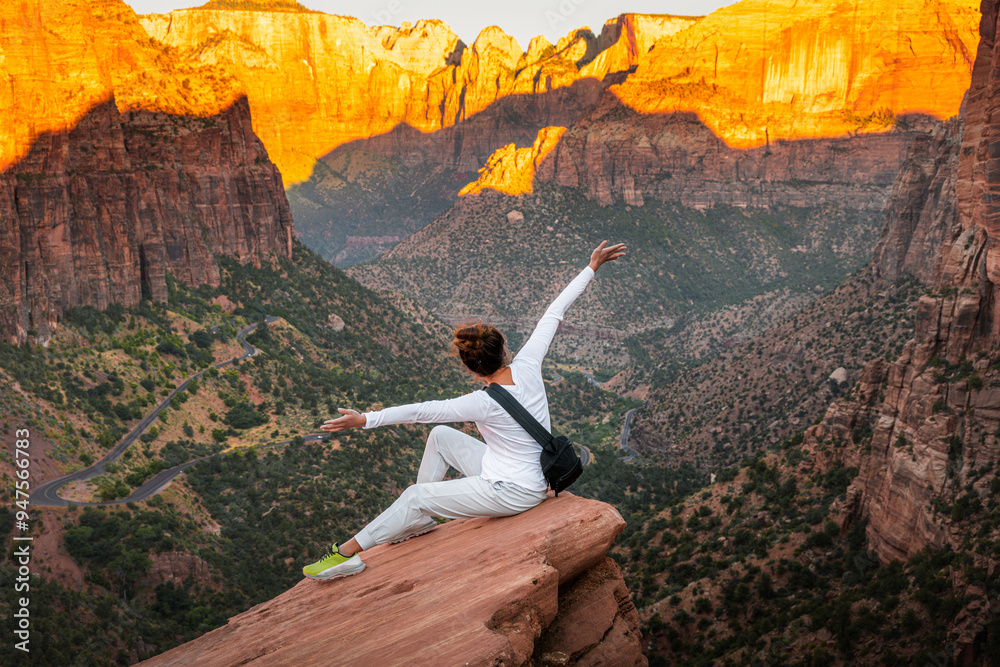 Obraz premium Canyon Overlook Point, Zion National Park