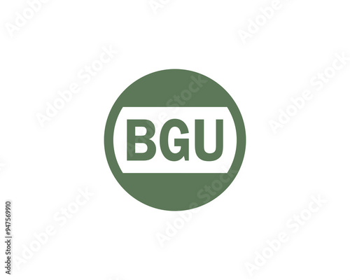 BGU logo design vector template. BGU