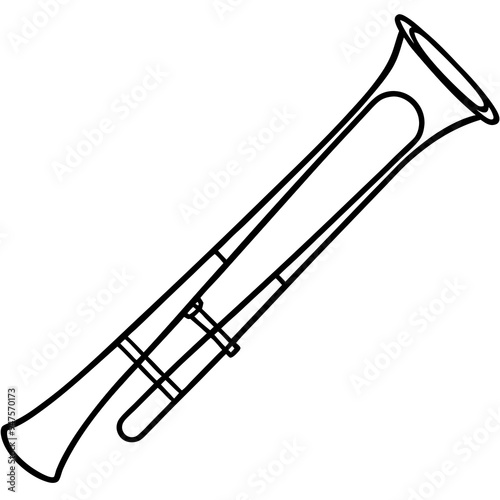 Trombone Black Silhouette Black Vector