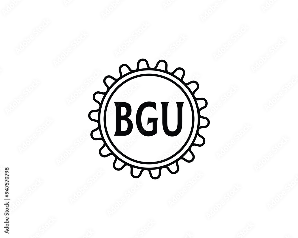 BGU logo design vector template. BGU